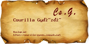 Csurilla Győző névjegykártya